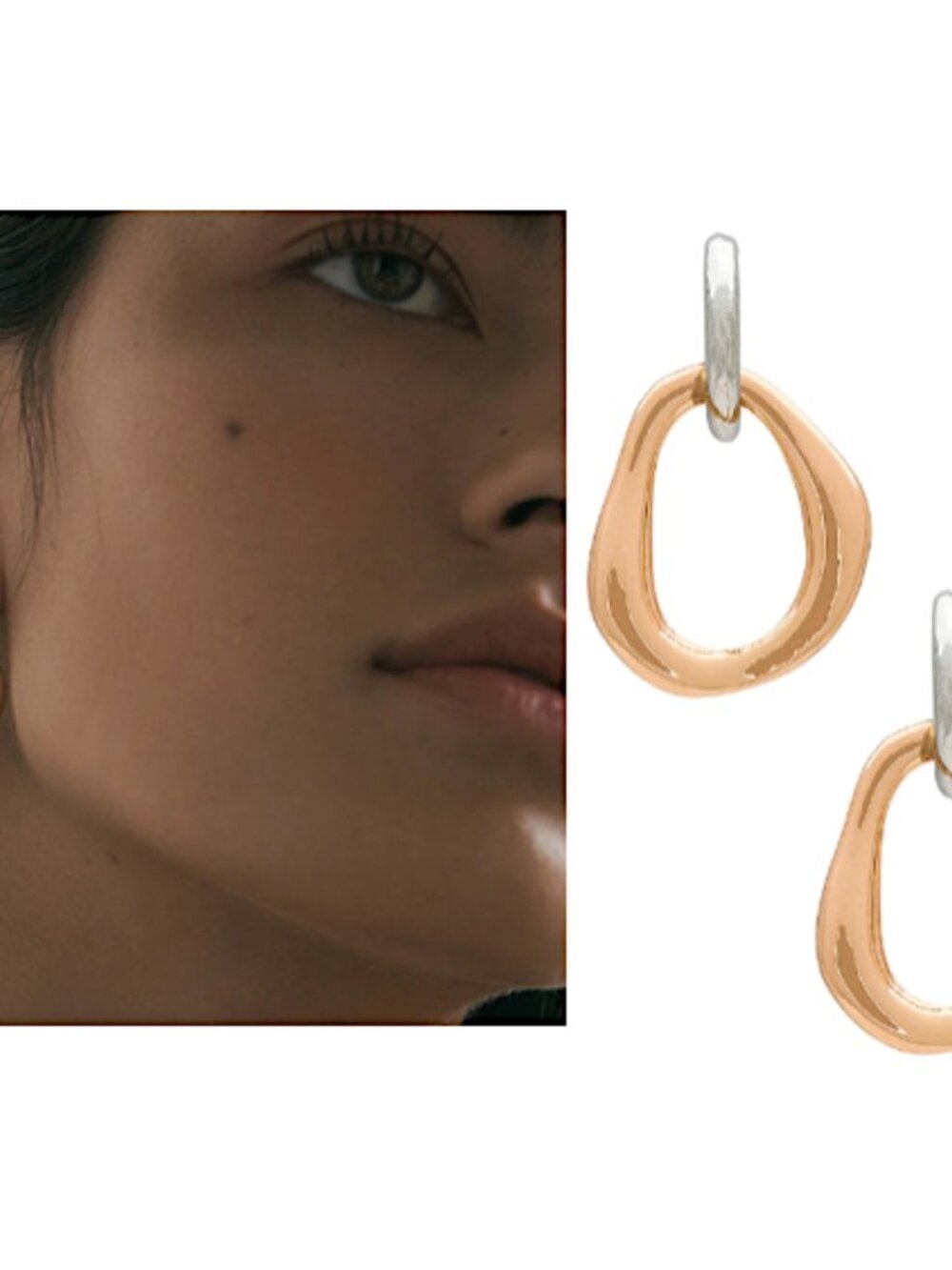 NEW Anthropologie Amber Sceats Metallic Gold Julia Hoop Earrings